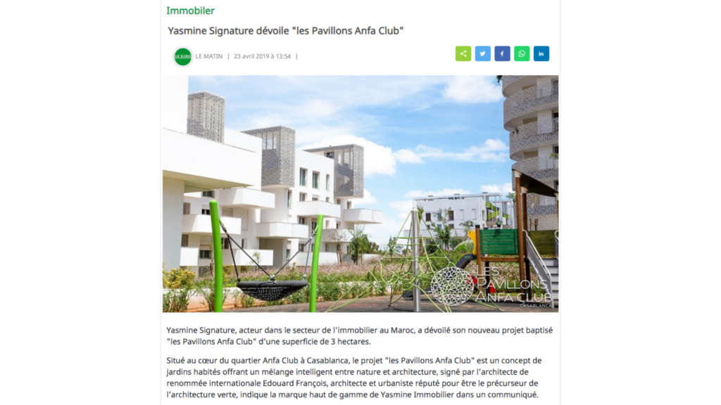 Yasmine Signature dévoile Les Pavillons Anfa Club