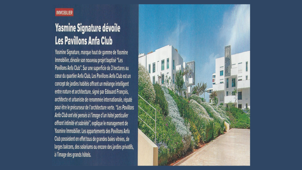 Yasmine Signature dévoile Les Pavillons Anfa Club