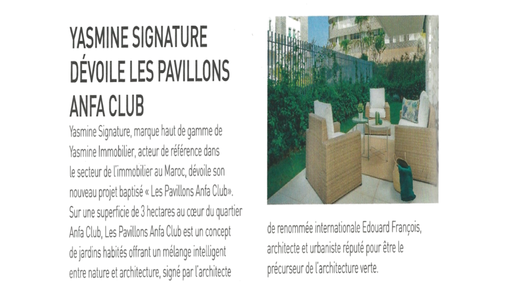 Yasmine Signature dévoile Les Pavillons Anfa Club