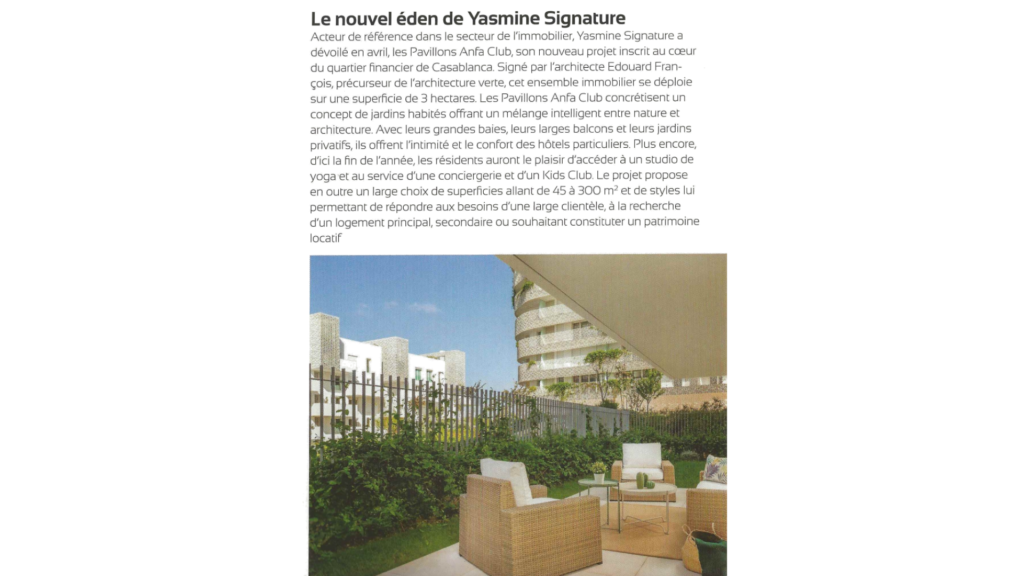 Yasmine Signature dévoile Les Pavillons Anfa Club