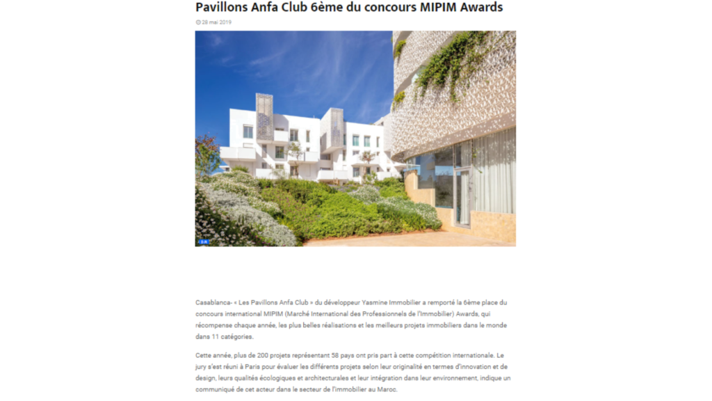 LPAC classé 6ème meilleur projet résidentiel dans le monde