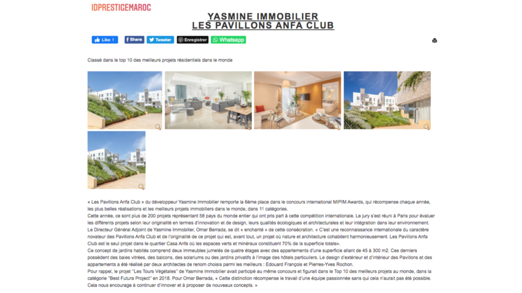 LPAC classé 6ème meilleur projet résidentiel dans le monde