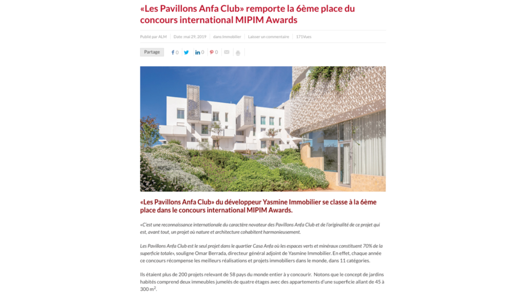 LPAC classé 6ème meilleur projet résidentiel dans le monde