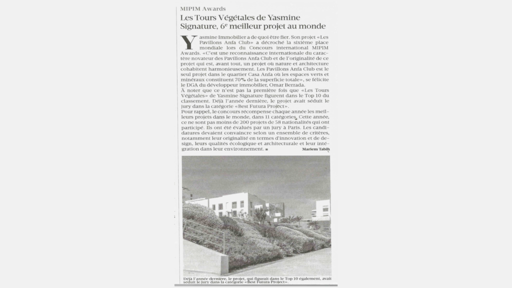 LPAC classé 6ème meilleur projet résidentiel dans le monde