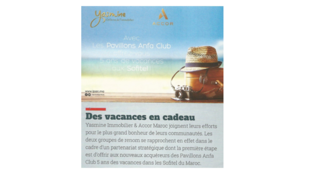 Partenariat Yasmine et ACCOR